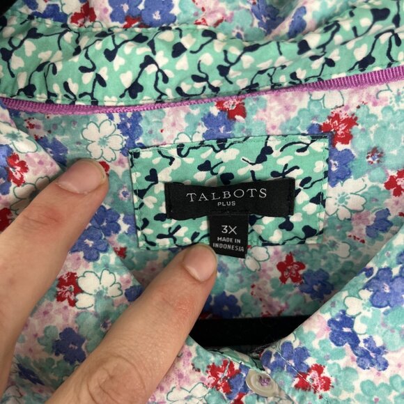Talbots Cotton Floral Top Womens Size 3X - Picture 2 of 10